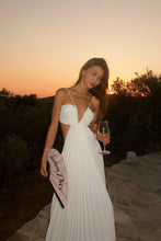 Load image into Gallery viewer, Hot A Line Halter Neck White Long Prom Dress with Backless
