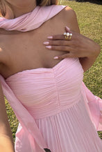 Load image into Gallery viewer, Chic A Line Sweetheart Pink Long Prom Dress with Ruffles
