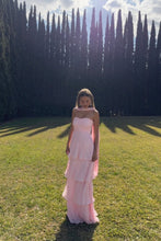 Load image into Gallery viewer, Chic A Line Sweetheart Pink Long Prom Dress with Ruffles
