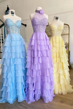 Load image into Gallery viewer, Cute A-Line Sweetheart Long Lace And Chiffon Prom Dress
