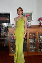 Load image into Gallery viewer, Chic Sheath One Shoulder Light Green Long Party Dress with Split Front
