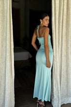 Load image into Gallery viewer, Hot Sheath Halter Neck Teal Long Party Dress with Keyhole
