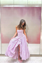 Load image into Gallery viewer, Charming A Line Strapless Pink Long Party Dress with Ruffles
