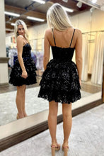 Load image into Gallery viewer, Sparkly Stunning A-Line Spaghetti Straps Short Homecoming Dress With Appliques
