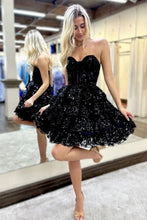 Load image into Gallery viewer, Sparkly Stunning A-Line Spaghetti Straps Short Homecoming Dress With Appliques
