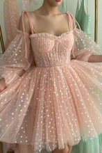 Load image into Gallery viewer, Cute A Line Off the Shoulder Pink Short Homecoming Dress
