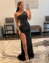 Load image into Gallery viewer, Gorgeous Sequin Waist Cutout Long Prom Dress
