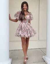 Load image into Gallery viewer, Pretty Cute Puff Sleeves A-Line Short Homecoming Party Dress

