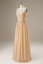Load image into Gallery viewer, A Line Chiffon Long Dress with Beading
