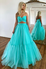 Load image into Gallery viewer, Sweet A-Line Sweetheart Long Tulle Prom Dress With Detachable Sleeves
