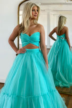 Load image into Gallery viewer, Sweet A-Line Sweetheart Long Tulle Prom Dress With Detachable Sleeves
