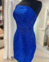 Load image into Gallery viewer, Royal Blue One Shoulder Tight Glitter Homecoming Dress
