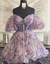 Load image into Gallery viewer, Pretty Cute Puff Sleeves A-Line Short Homecoming Party Dress
