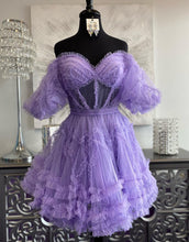 Load image into Gallery viewer, Cute Off The Shoulder A-Line Short Tulle Party Dress
